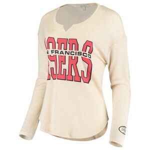 Junk Food San Francisco 49ers waffle knit long sleeve graphic top.